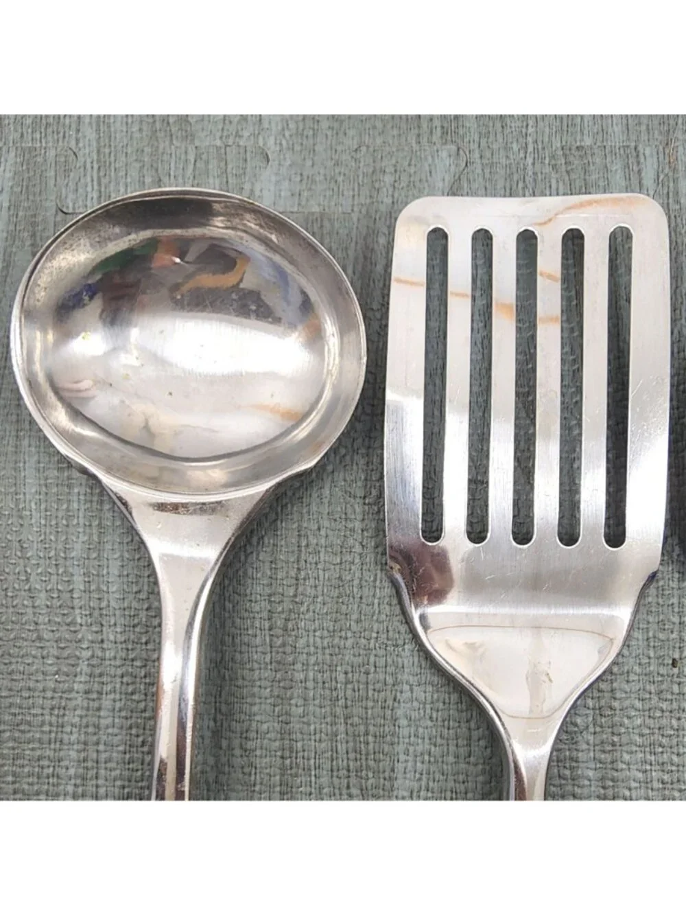 Vintage INOX Rostfrei 5 Piece Set Serving Utensils Stainless Gold Stars Handle